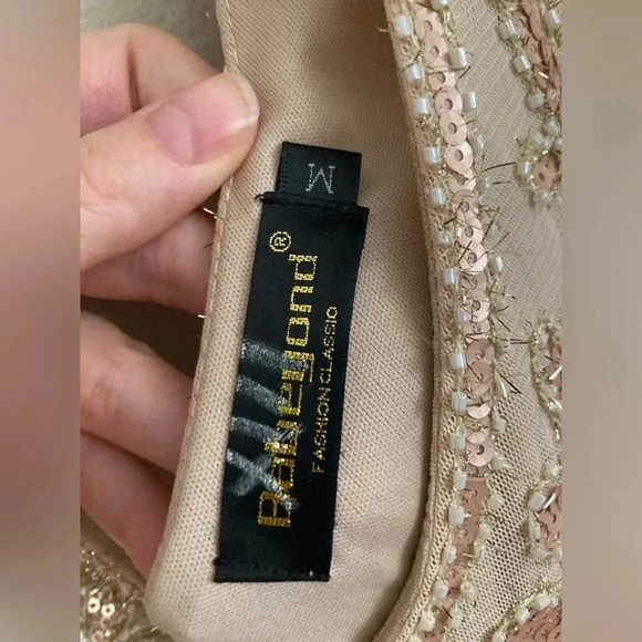 Babeyond Beaded Fringe Flapper Dress Size Medium Cream Colored - Picture 4 of 4